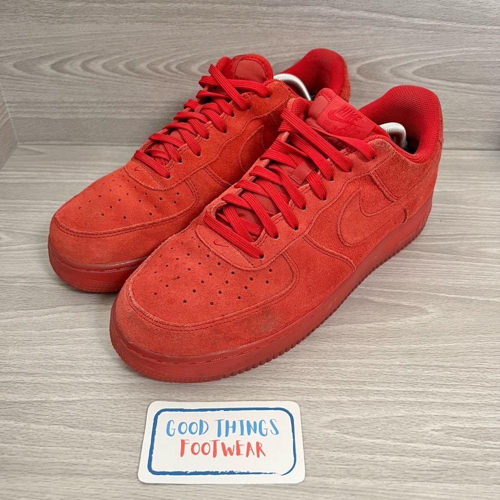 Nike Air Force 1 Low 07 Gym Red Suede Shoes Size 11 - Picture 5 of 9